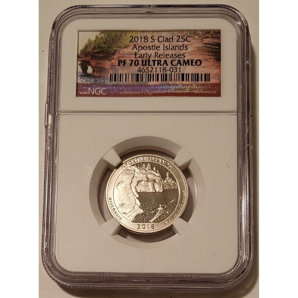 2018 S Clad Apostle Islands NP Quarter Proof PF70 UC NGC Early Releases